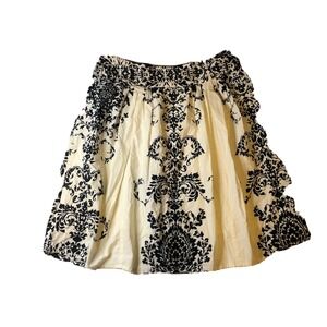 Zero Zero - Women's MEDIUM - Black & Cream - Cotton Skirt - Boho Chic - Layers
